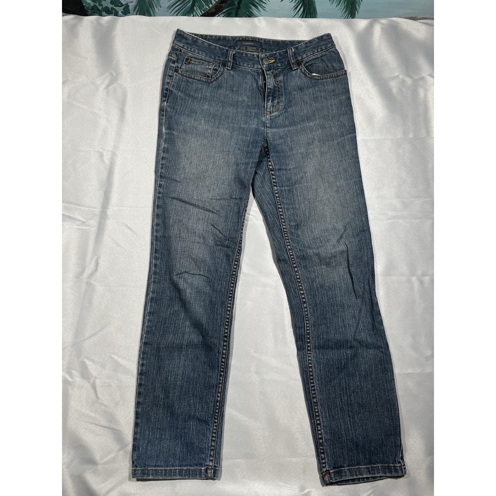 Liz Claiborne Classic Medium Washed Jeans Regular6 Five Pocket, Zippered Ankles